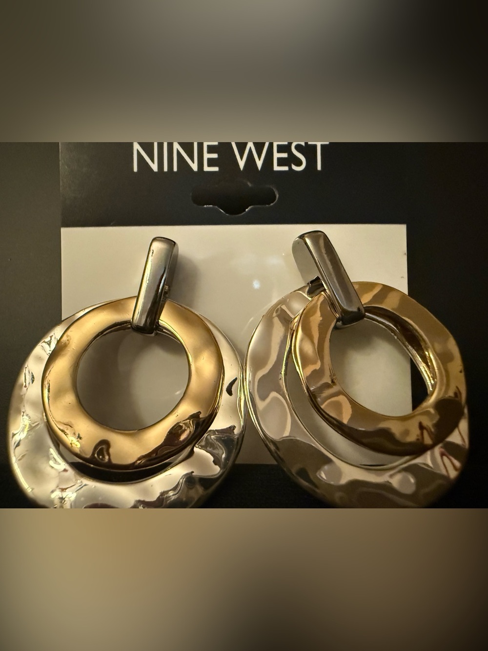 Nine West Silver-Tone Stud Earrings with Clear Backing